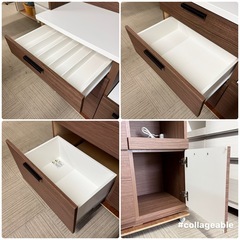 【超美品‼️】ニトリ 100cm幅キッチンボード(ソレル100KB) 食器棚 収納家具 木目調ブラウン♪の画像