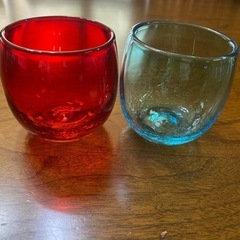 琉球ガラス　グラス　赤and青