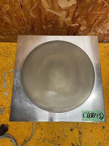 C(6873)電気クレープ焼器 EC-2000 エイシン電機 3相200V W500D500H190 焼き面41cm 動作品 業務用 
