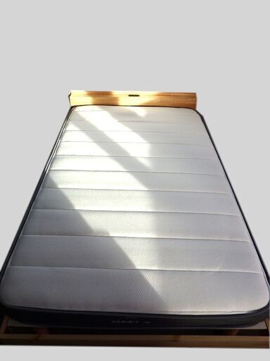 新札幌◆脚付シングルすのこベッド+マットレス付き◆シングルサイズ/ベッド/マットレス No.2992