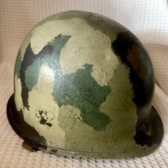 迷彩ヘルメット 金属製　時代、軍隊戦争　ミリタリー、陸軍、