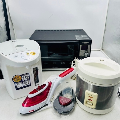 【✨‼️お得な家電セット‼️✨】オーブントースター/給湯ポット/炊飯器/ティファールアイロン
