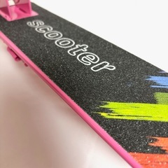 お値下不可 訳あり【キックボード】LED 光るタイヤ ピンク 折り畳み 高さ調節可 フットブレーキの画像