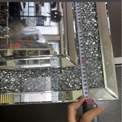 ダイヤ風 ダイヤ埋めつくし キラキラ 鏡 全身 大型 豪華 アンティークの画像