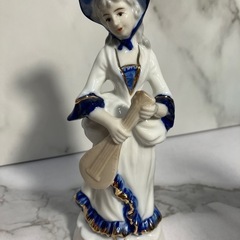 ☆値下げ☆K2412-555 陶器人形 貴婦人 ヴァイオリン 汚...