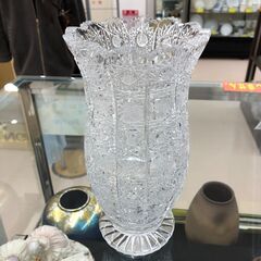 Wa1498　　フラワーベース　ボヘミアグラス