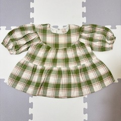 〈56〉ベビー服　petit main　チェックワンピース　80