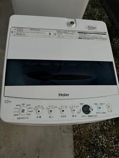美品 5.5ｋｇ洗濯機 ハイアール JW‐C55D 19年製 ドライ・念入り・お急ぎ・毛布・槽洗浄 コンパクトサイズ 動作