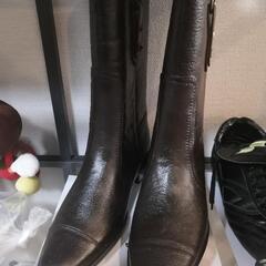 茶色ロングブーツ合皮