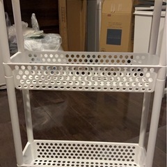 美品 組み立て式ラックスリム2段