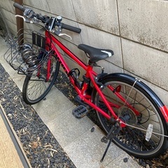 自転車　キッズ　子供　22インチ　男の子　変速　スピードウォッチ　赤の画像