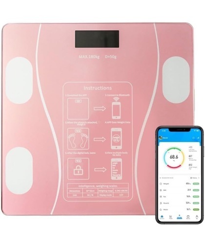 体重計（ピンク）　スマホ連動可能！