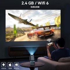 新品未開封☆ネット価格¥19999 【210°回転・Android 11搭載】Polocshプロジェクター 天井投影 小型 家庭用 自动台形補正 12000LM高輝度 プロジェクター 4K対応 5GWIFI&BT5.2 ネイティブ1080P ホームプロジェクター HiFiスピーカー ズーム機能 一人暮らし スマホ/パソコン/TV Stick/PS5/Switch/ゲーム機接続可 HDMI USB入力 日本語説明書の画像