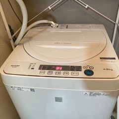 【譲渡決定】シャープ 洗濯機　4.5kg 2019年製　ES-G...
