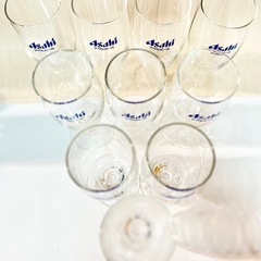 ★新品未使用★アサヒビール ASAHI BEER ビールグラス ビアグラス 脚付きビアグラス 10脚セット❣️★専用箱付き★の画像