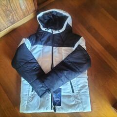 カッコいい！！DUSPO  フード付き中綿ブルゾン  M  ホワイトブラック  新品未使用タグ付きの画像