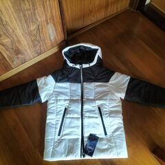 カッコいい！！DUSPO  フード付き中綿ブルゾン  M  ホワイトブラック  新品未使用タグ付きの画像