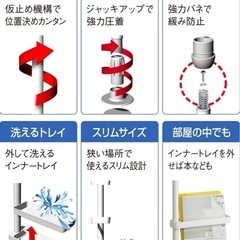 可動式突っ張る飾り棚の画像