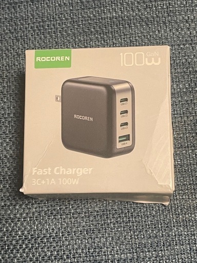 USB C 充電器 100W 4ポート・Rocoren 新生代GaN V 技術 Type C PD 急速充電器 USB-C*3とUSB-A*1