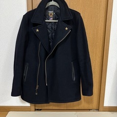 34 ショット ライダースジャケット ライダースコート 黒 金