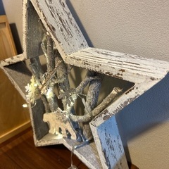 星型木製　装飾　ライト　クリスマスの画像