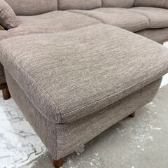 20996 3人掛け布張りソファ ハイバック オットマン付き NITORI ◇大阪