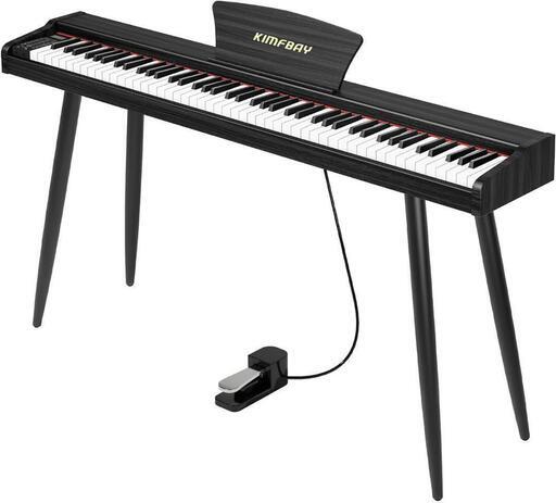 お値下げしました 電子ピアノ 黒 88鍵盤 木製 ペダル付 MIDI対応 サイレントモード 初心者用 子供