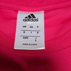 adidas アディダス L Tシャツ ピンク ユニフォーム ウェア スポーツの画像