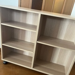 アイリスオーヤマ 本棚 木製 収納カートの画像
