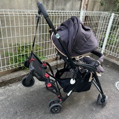 ベビーカーとバギーステップのセット②の画像