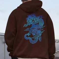 【新品未使用品】パーカー ドラゴン LL〜3Lサイズ 茶色の画像