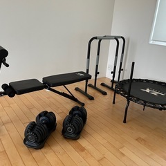 ジム器具一式！(総額9万円相当)ベンチ/ベンチプレス/ダンベル/...