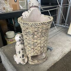 傘立て　No.557　犬　ダルメシアン　玄関オブジェ　※割れ修復跡あり　【リサイクルショップどりーむ荒田店】の画像