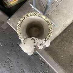 傘立て　No.557　犬　ダルメシアン　玄関オブジェ　※割れ修復跡あり　【リサイクルショップどりーむ荒田店】の画像