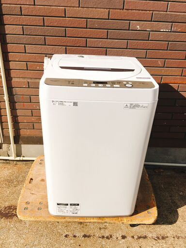 JMS0734S)全自動電気洗濯機 ES-GE6D-T シャープ 2020年製 6㎏ 中古品 【取りに来られる方限定】
