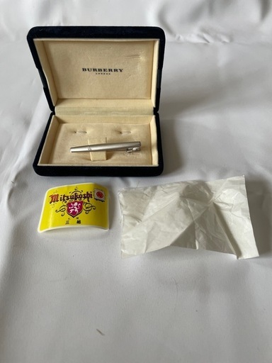 BURBERRY LONDON バーバリー ネクタイピン タイピン シルバーカラー 札幌 三越 購入品 中古美品