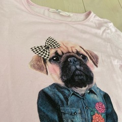 H&M 犬プリント Tシャツ 122/128の画像