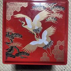お重箱　赤　松　鶴　小物入れ　お正月