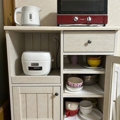 【美品】ニトリ食器棚カウンターワゴンの画像