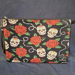スカル 薔薇 ポーチ タブレットケース
