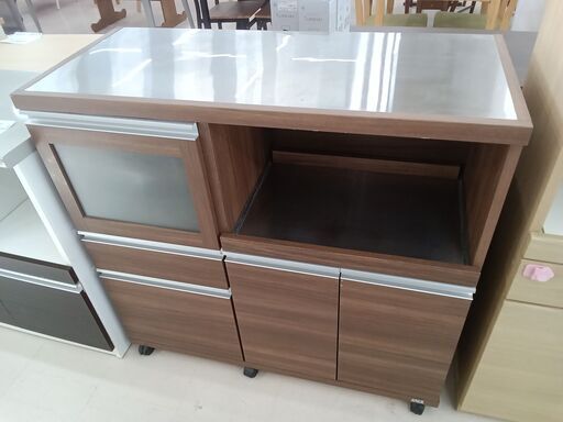 ★ジモティ割あり★  レンジボード ダークブラウン W102.5×D45×H99 クリーニング済み TC6543