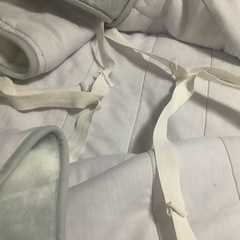 ☺️毛布敷パッド　毛布　敷毛布 S 95✖️202cm 白とグレーの柄　の画像