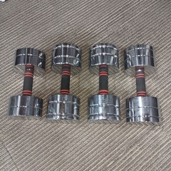 ★[八3261]ダンベル　15kgX3   12kgX1  総重...