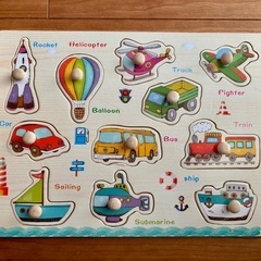 知育玩具　乗り物パズルと数字パズルの画像