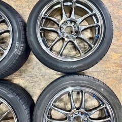 【アクア等コンパクトカーに！】WORK エモーション CR KAI 16インチ 7J＋35 PCD100 4穴 4H メッキ シビック ロードスター フィット アクア キューブ の画像