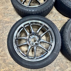 【アクア等コンパクトカーに！】WORK エモーション CR KAI 16インチ 7J＋35 PCD100 4穴 4H メッキ シビック ロードスター フィット アクア キューブ の画像