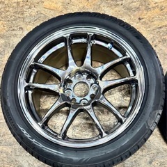 【アクア等コンパクトカーに！】WORK エモーション CR KAI 16インチ 7J＋35 PCD100 4穴 4H メッキ シビック ロードスター フィット アクア キューブ の画像