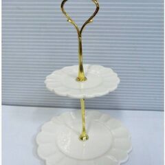 おしゃれ　ケーキスタンド　2段　アクセサリースタンド　トレイ　円...