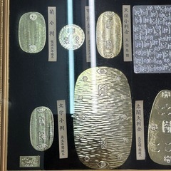 レトロ　アンティーク　　額入り　大判・小判　24KGPの画像