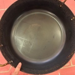 【業務用/大家族‼️】蓋付！大容量 天ぷら鍋/鉄鍋39cm キッチンの画像